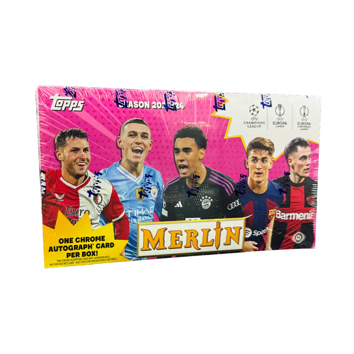 Topps UEFA Club Competitions Merlin Chrome Soccer 23/24 Hobby Box - Image 1
