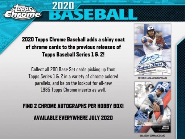 2020 Topps Chrome Baseball Hobby Box MLB - Image 5
