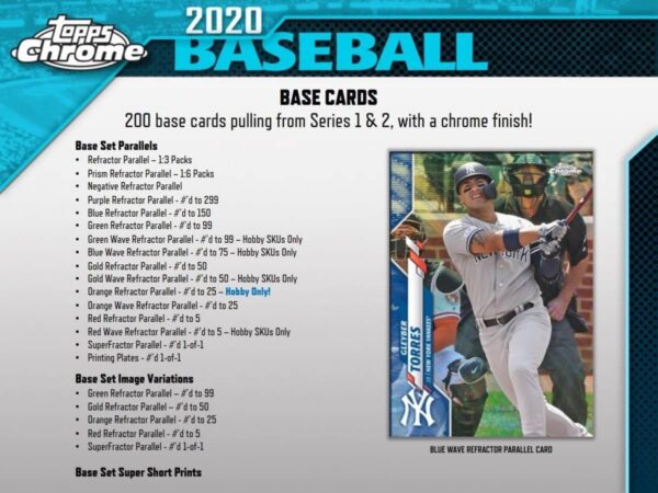 2020 Topps Chrome Baseball Hobby Box MLB - Image 4