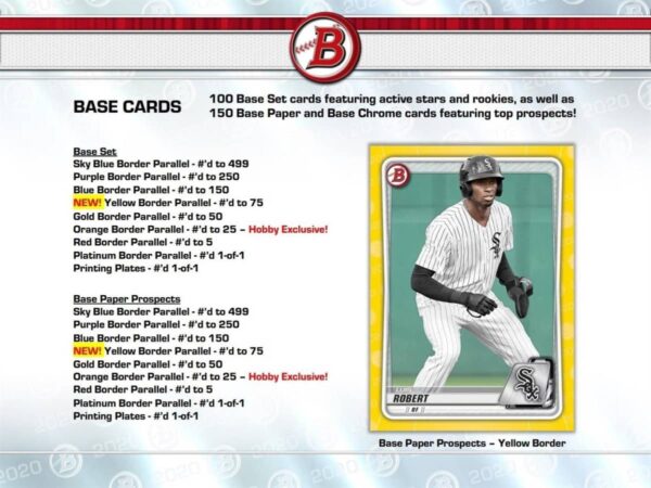 2020 Bowman Baseball Hobby Box MLB - Image 4