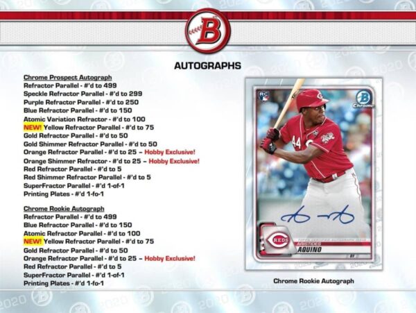 2020 Bowman Baseball Hobby Box MLB - Image 3