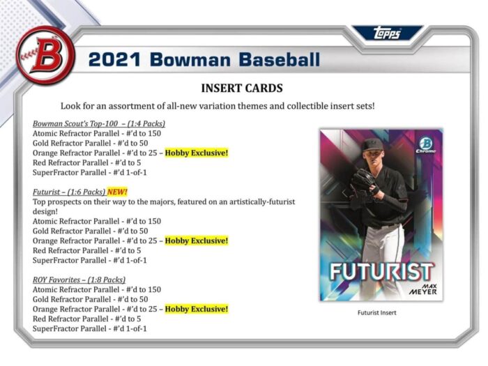 2021 Bowman Baseball Hobby Box MLB - Image 2