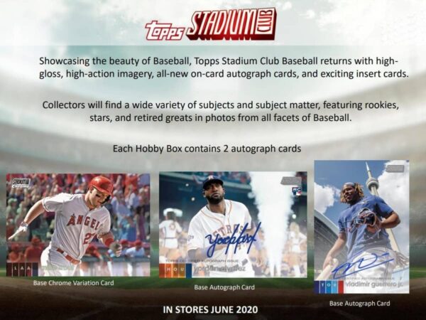 2020 Topps Stadium Club Baseball Hobby Box MLB - Image 5