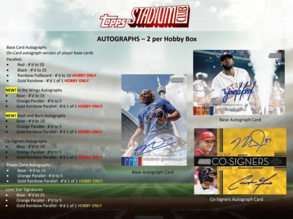 2020 Topps Stadium Club Baseball Hobby Box MLB - Image 2