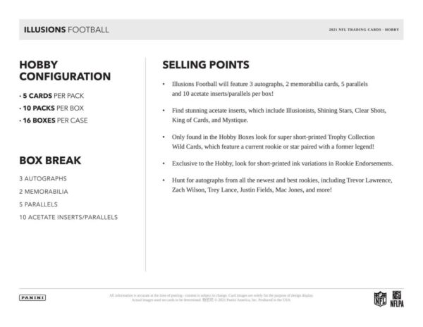 2021 Panini Illusions Football Hobby Box NFL - Image 2