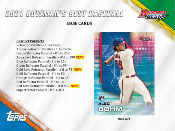 2021 Bowman's Best Baseball Hobby Box MLB - Image 5