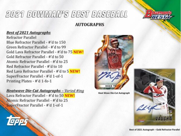 2021 Bowman's Best Baseball Hobby Box MLB - Image 3