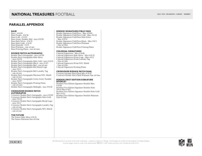 2021 Panini National Treasures Football Hobby Box NFL - Image 2