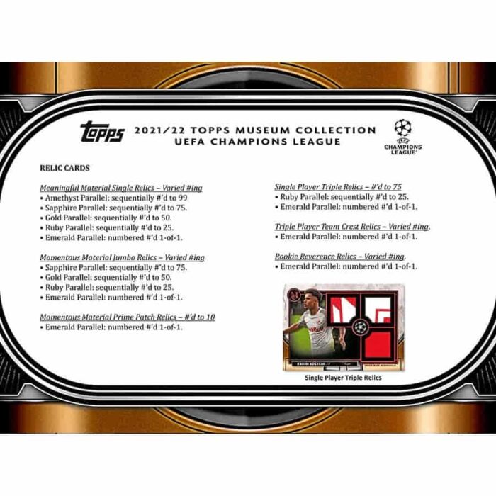 2021/22 Topps UEFA Champions League Museum Collection Soccer Hobby Box - Image 4