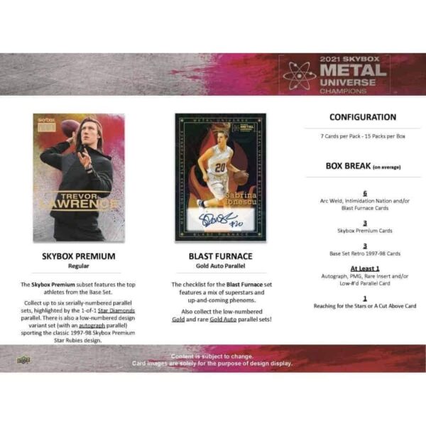 2021 Upper Deck Skybox Metal Universe Champions Hobby Box - Image 2