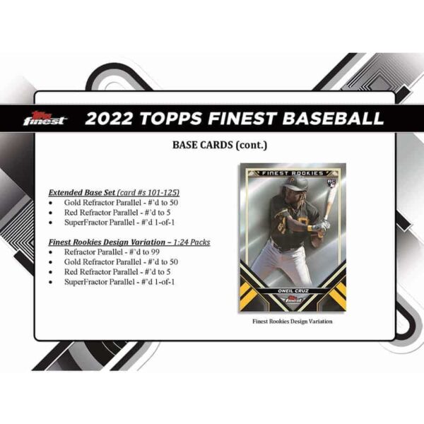2022 Topps Finest Baseball MLB Hobby Box - Image 4
