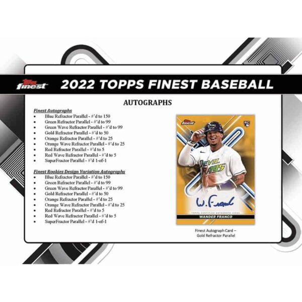 2022 Topps Finest Baseball MLB Hobby Box - Image 2