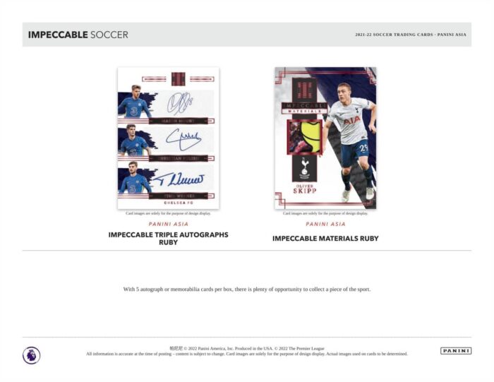 2021/22 Panini Impeccable Soccer EPL Asia Edition Box - Image 3