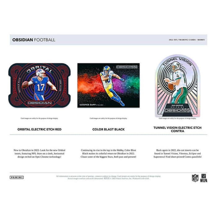 2022 Panini Obsidian Football NFL Hobby Box - Image 3