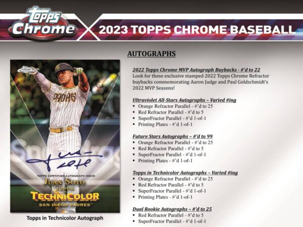 2023 Topps Chrome Baseball MLB Hobby Box - Image 2