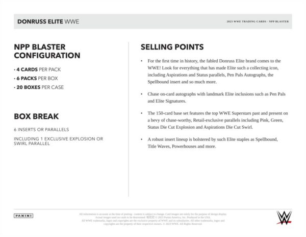 2023 Panini Donruss Elite WWE Wrestling Blaster Box - Image 2