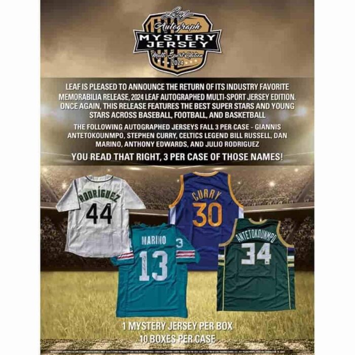 2024 Leaf Mystery Autographed Jersey Multi-Sport Edition Hobby Box - Image 2