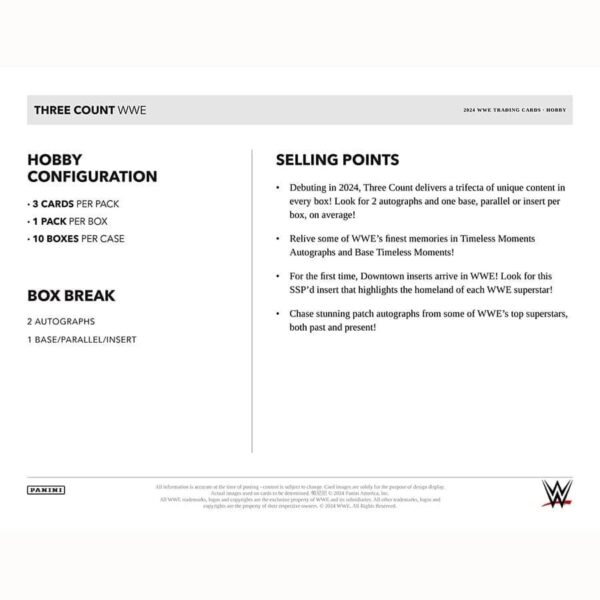2024 Panini Three Count WWE Wrestling Hobby Box - Image 2