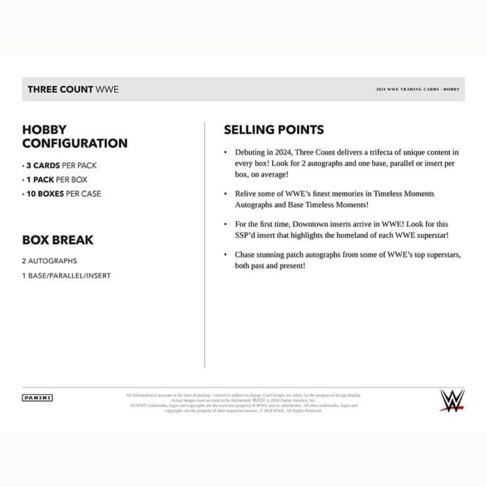 2024 Panini Three Count WWE Wrestling Hobby Box - Image 2