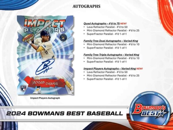 2024 Bowman's Best Baseball MLB Hobby Box (Topps) - Image 3