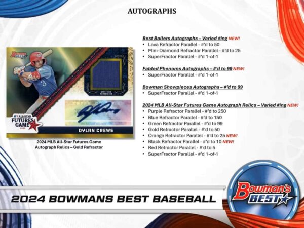2024 Bowman's Best Baseball MLB Hobby Box (Topps) - Image 2