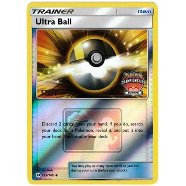 Sun and Moon (Base Set) 135/149 Ultra Ball (League Promo - Europe STAFF)