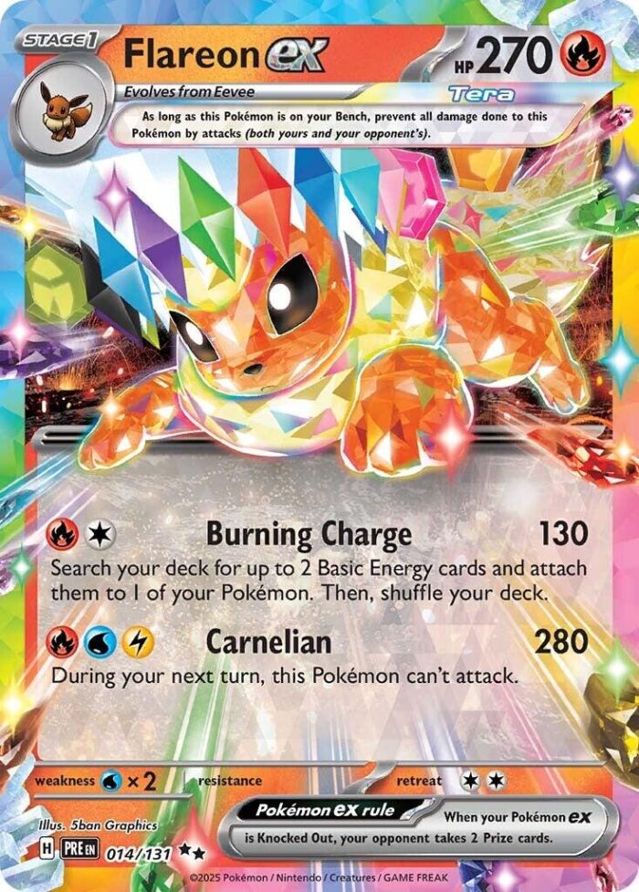 Flareon ex 146/131 Special Illustration Rare Prismatic Evolutions- 2025 Pokemon - PSA 10 - Image 1