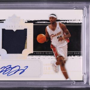 2003 Exquisite Noble Nameplates LeBron James PATCH AUTO DNA 10 /25 PSA 9 MINT