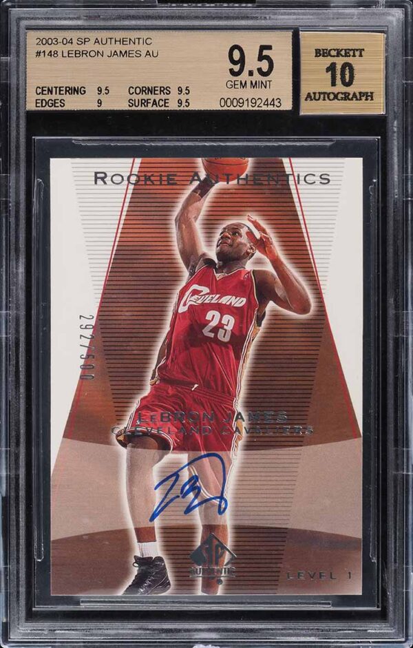 2003 SP Authentic LeBron James ROOKIE AUTO /500 #148 BGS 9.5 GEM MINT