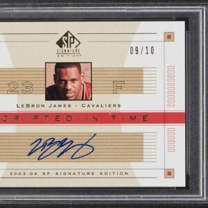 2003 SP Signature Scripted In Time LeBron James RC AUTO DNA 10 /10 #ST-LJ PSA 9