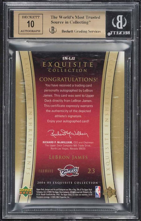 2004 Exquisite Collection Enshrinements LeBron James AUTO /25 #EN-LJ2 BGS 9.5 - Image 2
