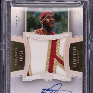 2004 Exquisite Limited Logos LeBron James GAME-USED PATCH AUTO /50 BGS 8.5