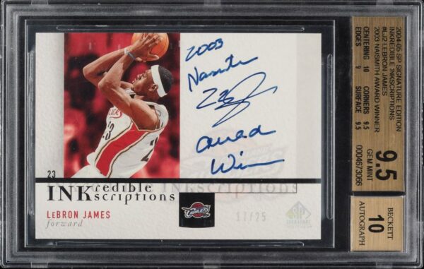 2004 SP Signature Edition Inkredible Inkscriptions LeBron James AUTO BGS 9.5 GEM