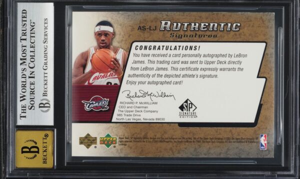 2004 SP Signature Edition Inkredible Inkscriptions LeBron James AUTO BGS 9.5 GEM - Image 2