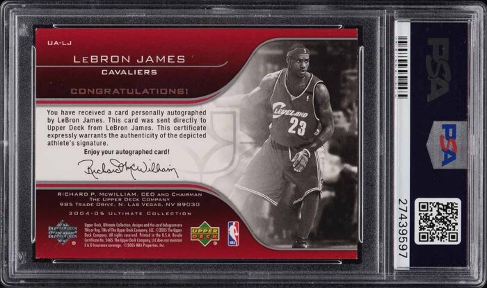 2004 Ultimate Collection Achievements LeBron James AUTO #UA-LJ PSA 10 GEM MINT - Image 2