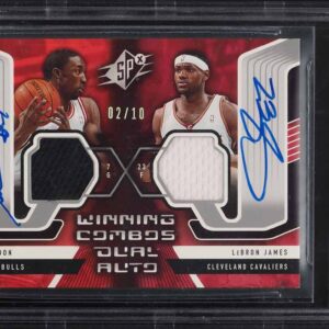 2005 SPx Winning Materials Combos Ben Gordon LeBron James PATCH AUTO /10 BGS 9