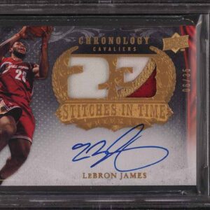 2007 Upper Deck Chronology Stitches In Time LeBron James PATCH AUTO /35 BGS 8.5