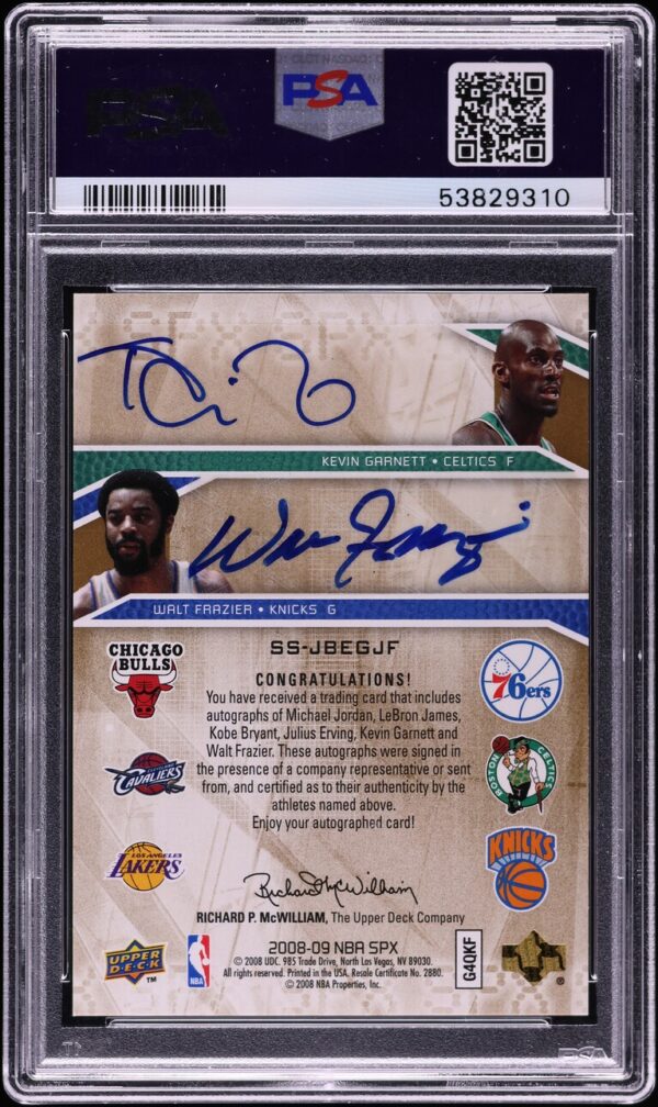 2008 SPx Six Scripts Michael Jordan LeBron James Kobe Bryant AUTO /6 PSA 8 NM-MT - Image 2