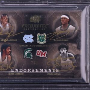 2011 Exquisite Quad Michael Jordan LeBron James Magic Erving AUTO /5 BGS 9 MINT