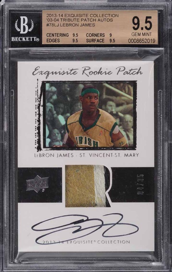 2013 Exquisite Collection '03 Tribute LeBron James PATCH AUTO /25 #78LJ BGS 9.5
