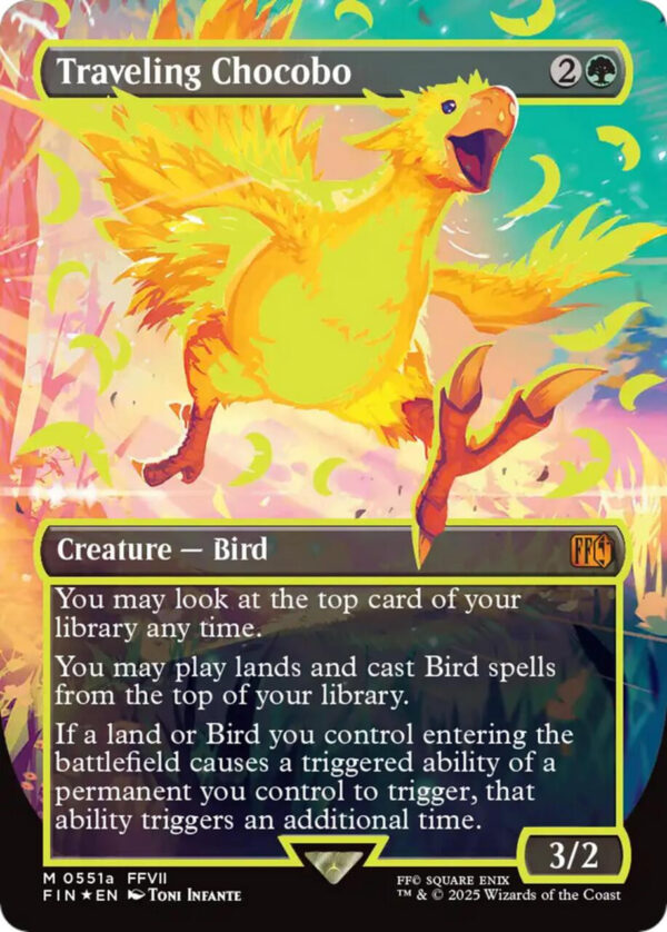 Traveling Chocobo (Yellow Neon Ink)