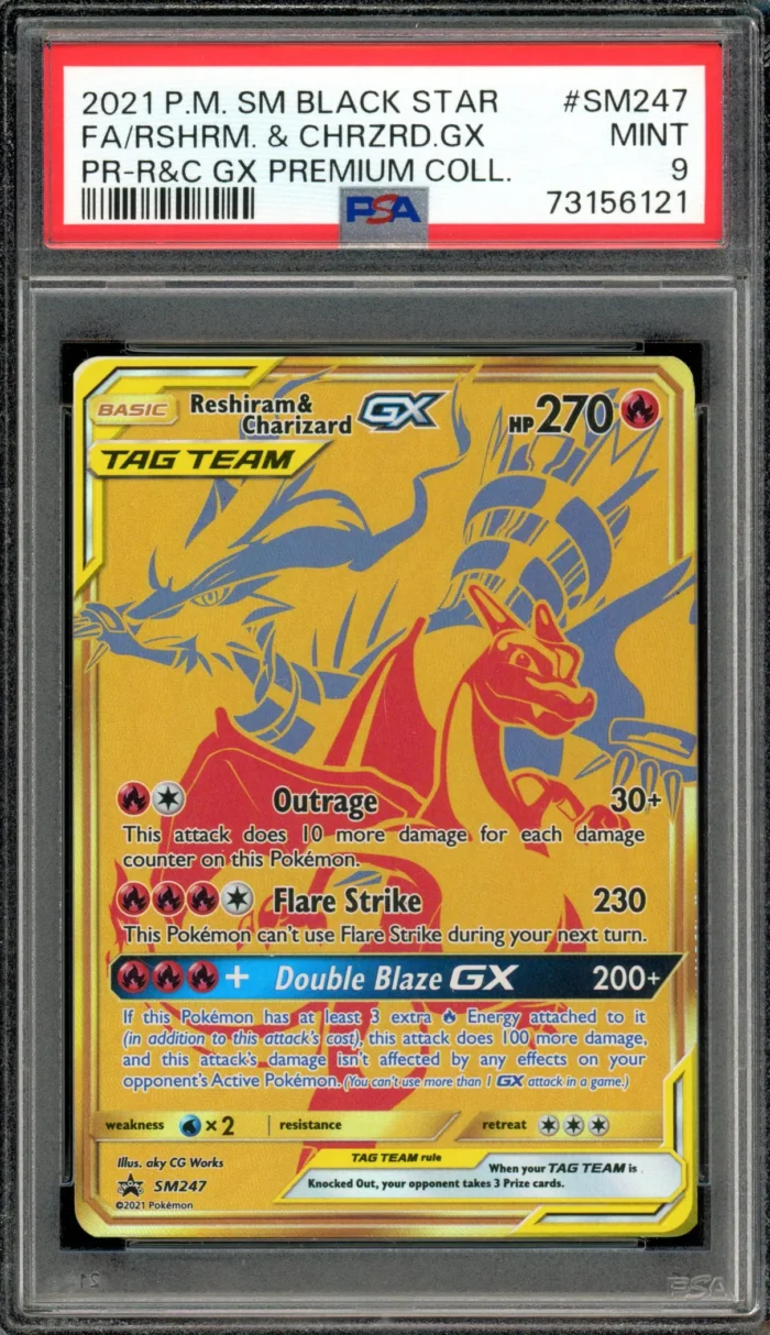 SM Promo FA Reshiram and Charizard GX PSA 9 - Image 1