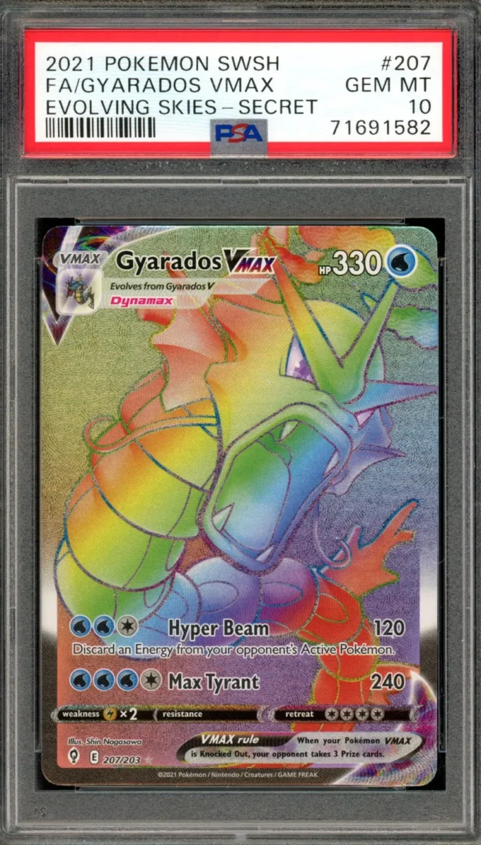 Pokémon Evolving Skies FA Secret Gyarados VMAX PSA 10 - Image 1