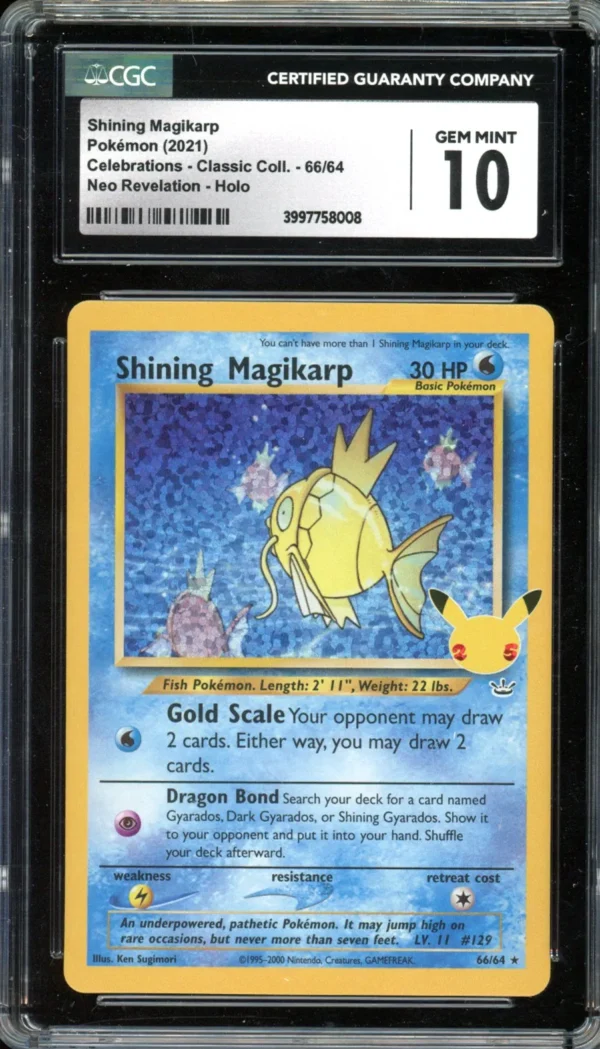 Pokemon Celebrations Shining Magikarp CGC 10