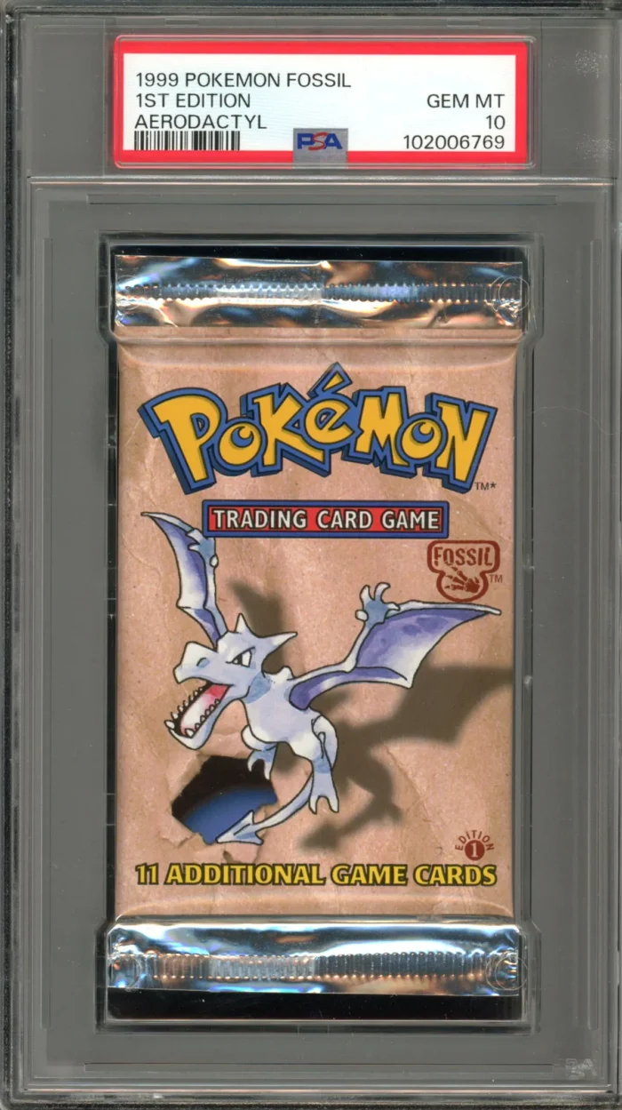 Pokemon 1st Edition Fossil Pack Aerodactyl Art PSA 10 - Image 1