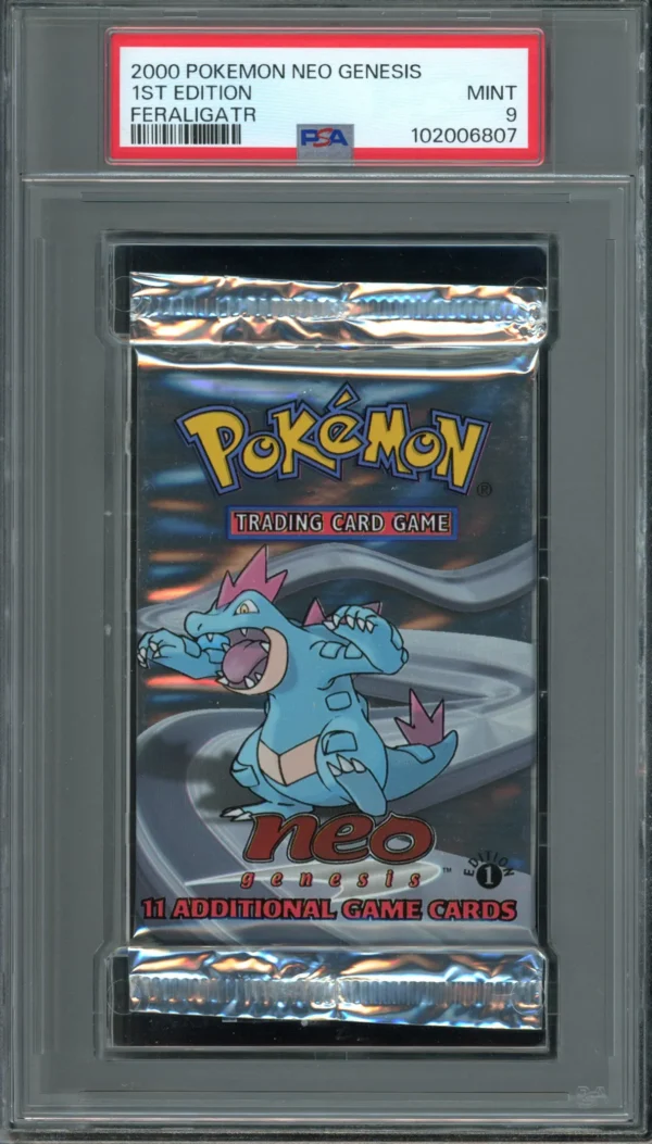 Pokemon 1st Edition Neo Genesis Pack Feraligatr Art PSA 9