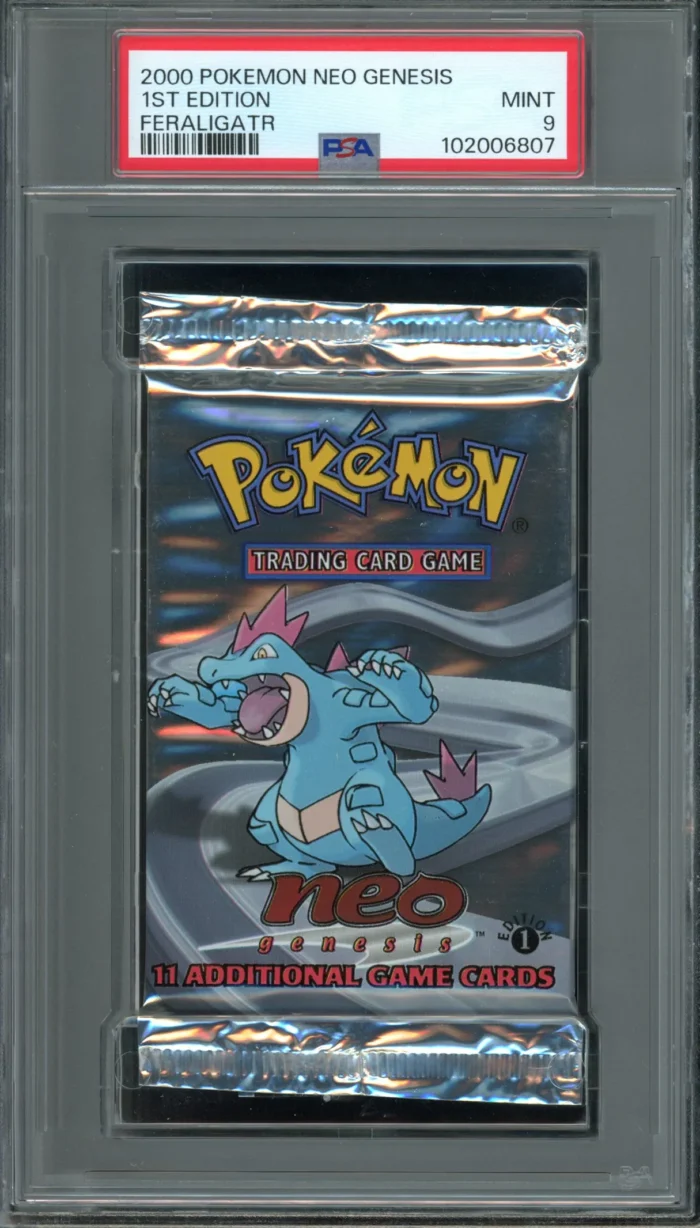 Pokemon 1st Edition Neo Genesis Pack Feraligatr Art PSA 9 - Image 1