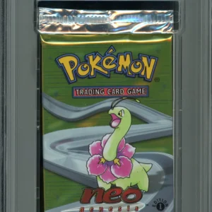 Pokemon 1st Edition Neo Genesis Pack Meganium Art PSA 10