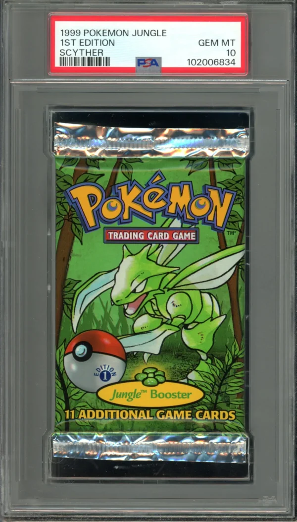 Pokemon 1st Edition Jungle Pack Scyther Art PSA 10