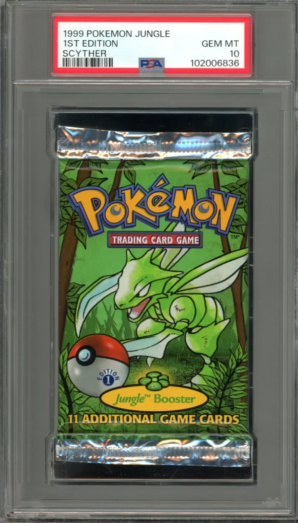 Pokemon 1st Edition Jungle Pack Scyther Art PSA 10